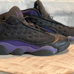 Air Jordan Black and Purple Sneakers